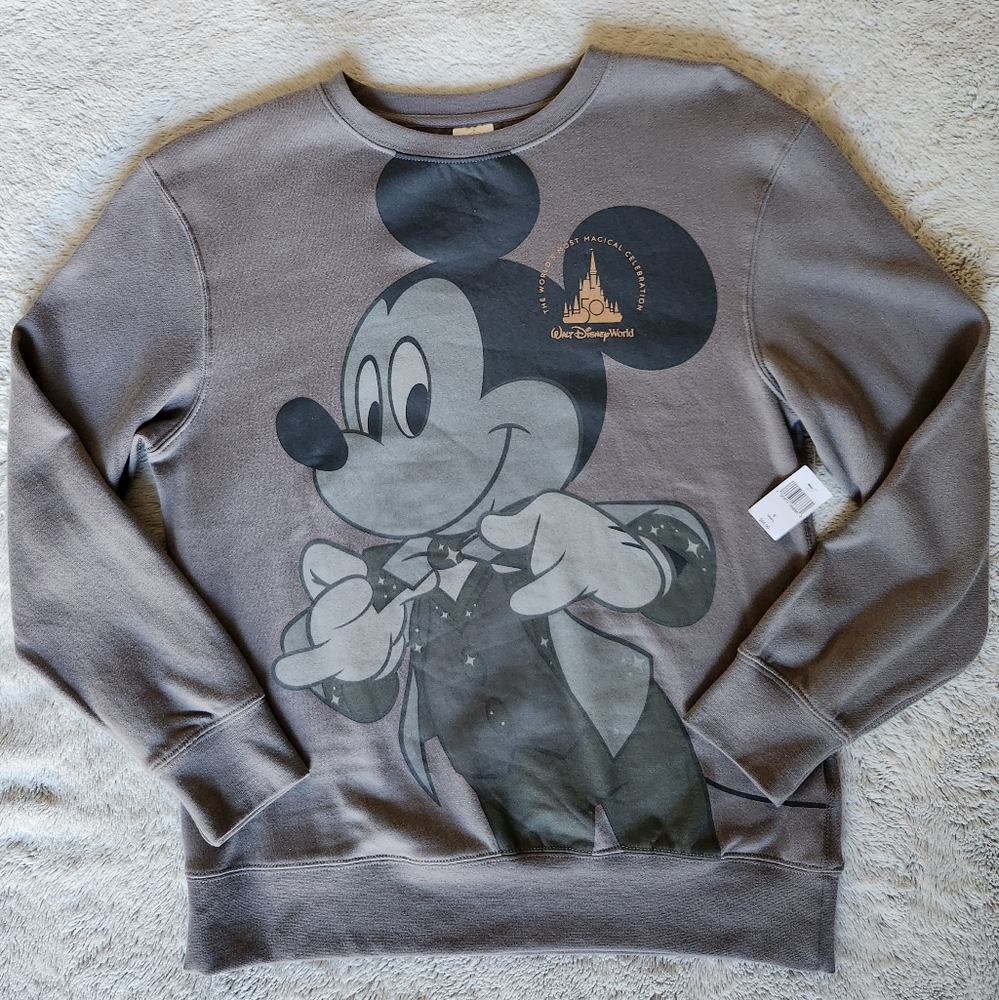 BNWT Walt Disney World's 50th Anniversary Mickey Mouse Crewneck Sweatshirt